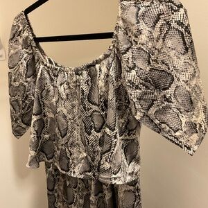 Leopard Print Off The Shoulder Jumpsuit New